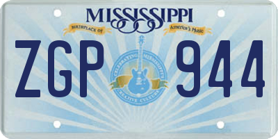 MS license plate ZGP944