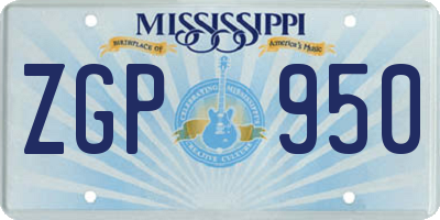 MS license plate ZGP950