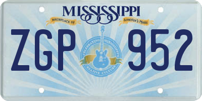 MS license plate ZGP952