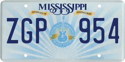 MS license plate ZGP954