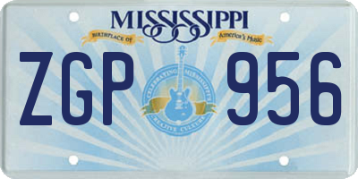 MS license plate ZGP956