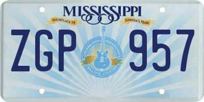 MS license plate ZGP957