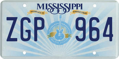 MS license plate ZGP964