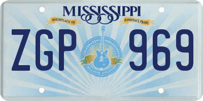 MS license plate ZGP969