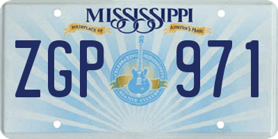 MS license plate ZGP971