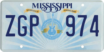 MS license plate ZGP974