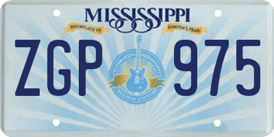 MS license plate ZGP975