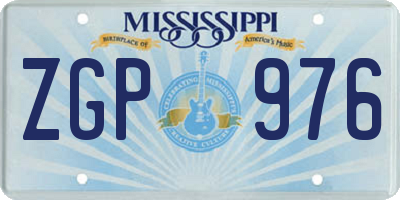 MS license plate ZGP976