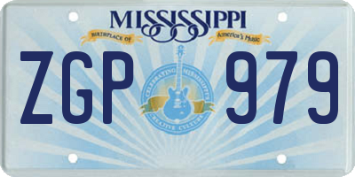 MS license plate ZGP979
