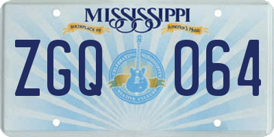 MS license plate ZGQ064