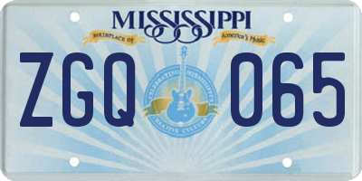 MS license plate ZGQ065