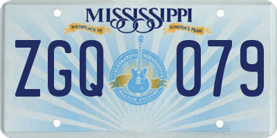 MS license plate ZGQ079