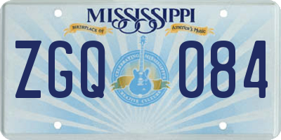 MS license plate ZGQ084
