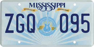 MS license plate ZGQ095