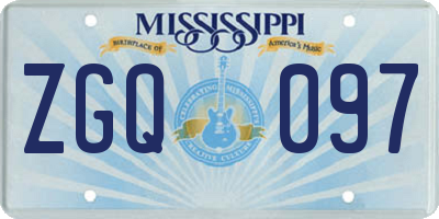 MS license plate ZGQ097