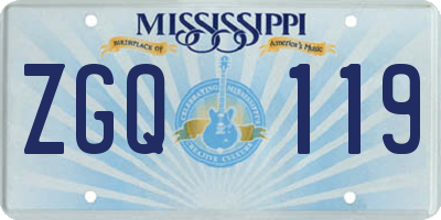 MS license plate ZGQ119