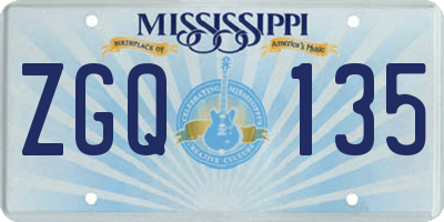 MS license plate ZGQ135