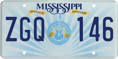 MS license plate ZGQ146