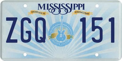MS license plate ZGQ151