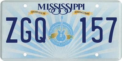 MS license plate ZGQ157