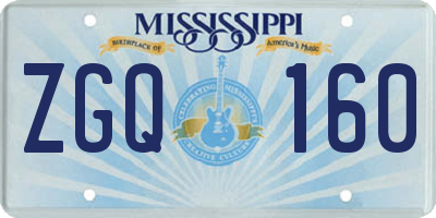 MS license plate ZGQ160