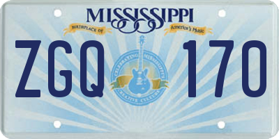 MS license plate ZGQ170
