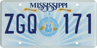 MS license plate ZGQ171