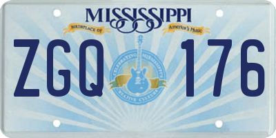 MS license plate ZGQ176