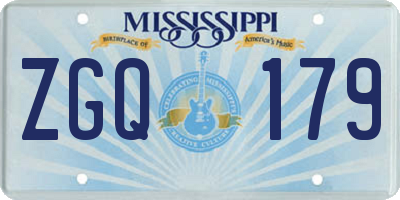 MS license plate ZGQ179