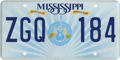 MS license plate ZGQ184