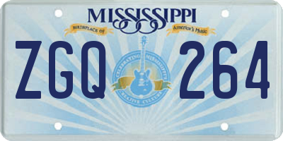 MS license plate ZGQ264