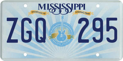 MS license plate ZGQ295