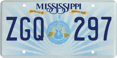 MS license plate ZGQ297