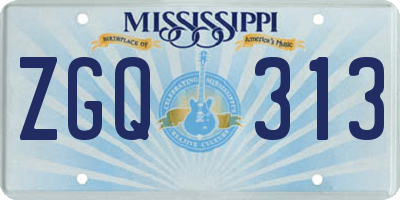 MS license plate ZGQ313