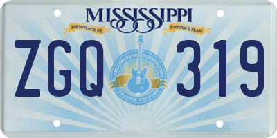 MS license plate ZGQ319