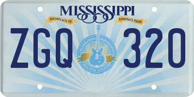 MS license plate ZGQ320