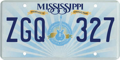 MS license plate ZGQ327