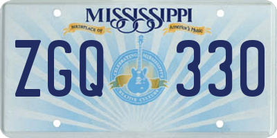 MS license plate ZGQ330
