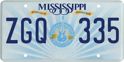 MS license plate ZGQ335