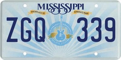 MS license plate ZGQ339