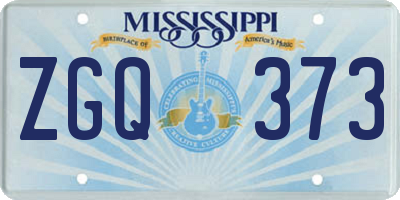MS license plate ZGQ373