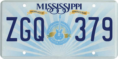 MS license plate ZGQ379