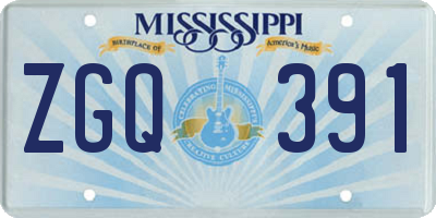 MS license plate ZGQ391