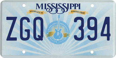 MS license plate ZGQ394