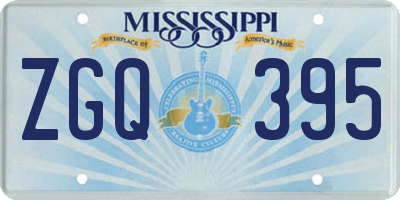 MS license plate ZGQ395