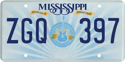 MS license plate ZGQ397