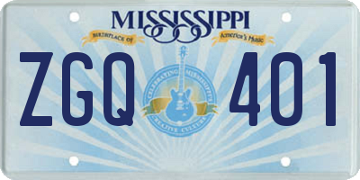 MS license plate ZGQ401