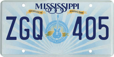 MS license plate ZGQ405