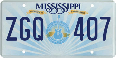 MS license plate ZGQ407