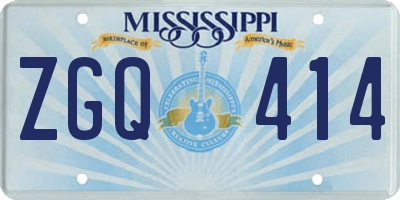 MS license plate ZGQ414